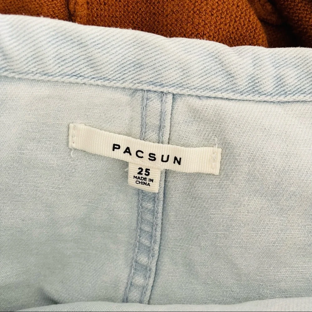 Pacsun Two-Tone Denim Wrap Mini Skirt - Picture 3 of 5